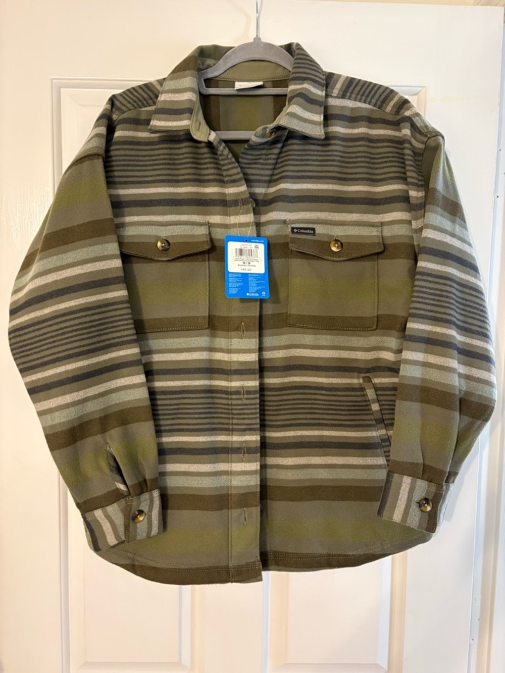 Columbia women’s Olive Stripe Shacket Jacket
